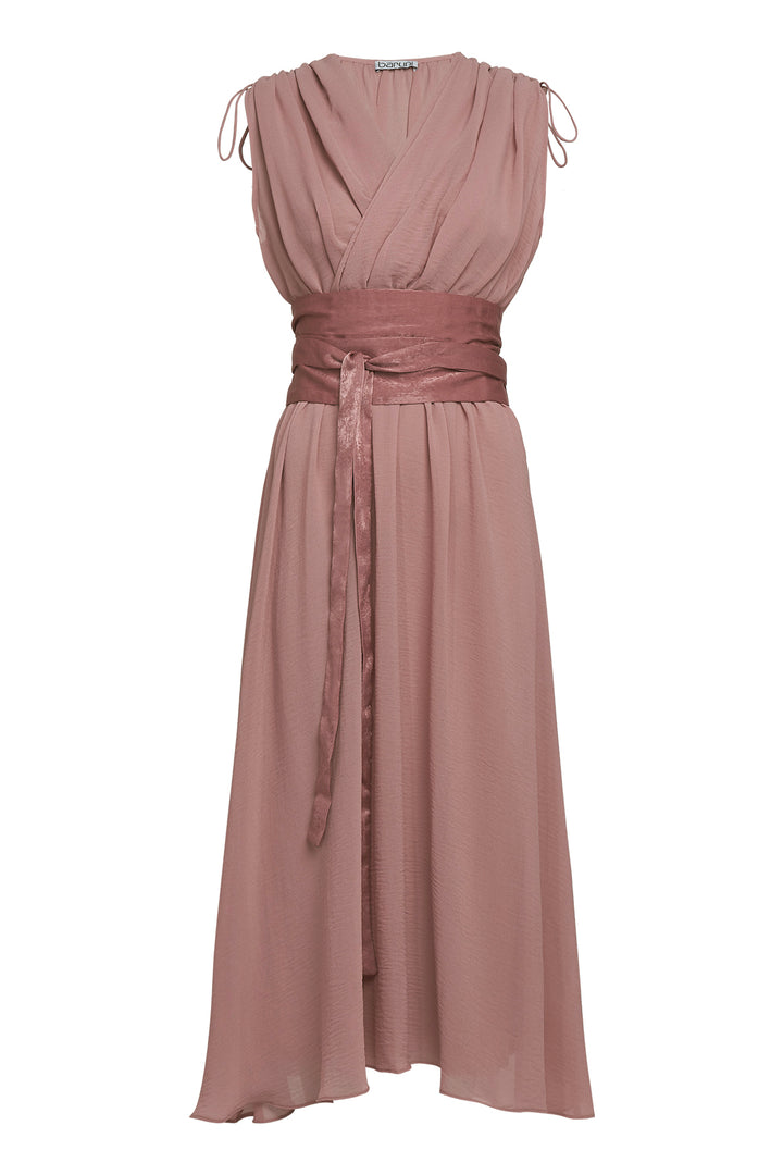 Draped neckline dress